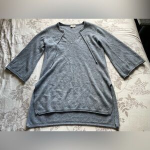 Wrap London 100% Cashmere Wide Sleeve Tunic Sweater Top 2 Blue Capsule Office